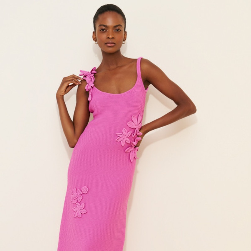 Allegra Floral Knit Midi Dress