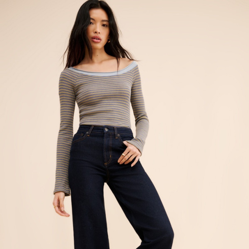Cuffed Getty Wide Leg Jeans