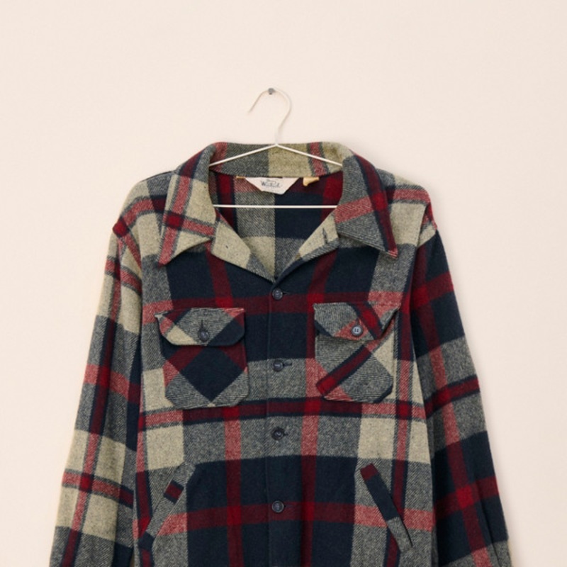 Vintage Plaid Shirt Jacket